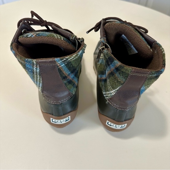 Sperry Syren Gulf Plaid Side Zip Duck Boots Shoes STS85075 Womens size 7.5 M - Picture 4 of 7